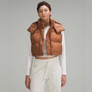Lululemon Wunder Puff Super-Cropped Vest Roasted Brown In Size 14